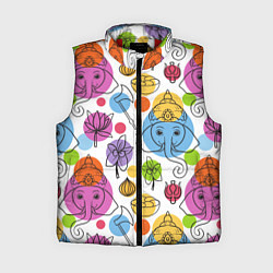 Женский жилет Индийские слоники, цвет: 3D-красный