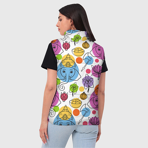 Женский жилет Индийские слоники / 3D-Светло-серый – фото 4