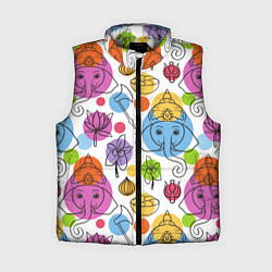 Женский жилет Индийские слоники, цвет: 3D-светло-серый