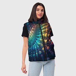 Женский жилет Радужные блики нейроарт, цвет: 3D-красный — фото 2