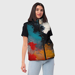 Женский жилет Красочная мазня, цвет: 3D-черный — фото 2