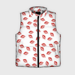 Женский жилет Поцелуи - паттерн, цвет: 3D-светло-серый