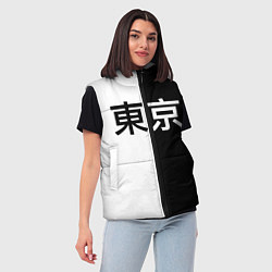Женский жилет Tokyo - Иероглифы, цвет: 3D-черный — фото 2