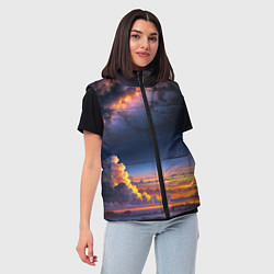 Женский жилет Млечный путь и облака на закате, цвет: 3D-красный — фото 2