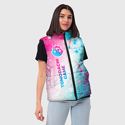 Женский жилет Tomodachi Game neon gradient style: по-вертикали, цвет: 3D-черный — фото 2