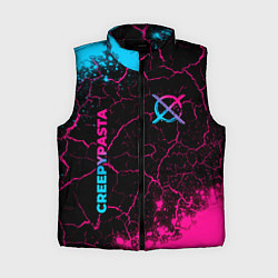 Женский жилет CreepyPasta - neon gradient: надпись, символ, цвет: 3D-черный