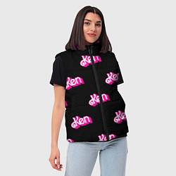 Женский жилет Логотип Кен - патерн, цвет: 3D-светло-серый — фото 2