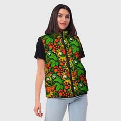 Женский жилет Русское народное искусство - хохлома, цвет: 3D-черный — фото 2