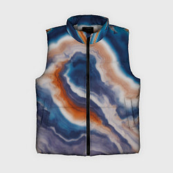 Женский жилет Текстура агата сине-оранжевая, цвет: 3D-светло-серый