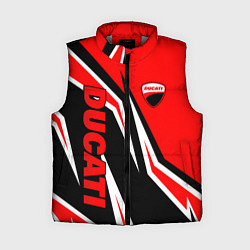 Женский жилет Ducati- red stripes, цвет: 3D-светло-серый