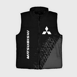 Женский жилет Mitsubishi speed на темном фоне со следами шин: на, цвет: 3D-черный