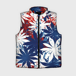 Женский жилет Цветы в цветах флага РФ, цвет: 3D-красный