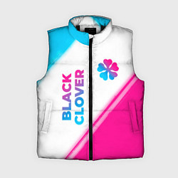 Женский жилет Black Clover neon gradient style: надпись, символ, цвет: 3D-черный