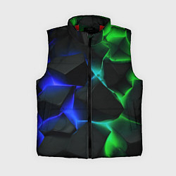 Женский жилет Синие и зеленые плиты, цвет: 3D-красный