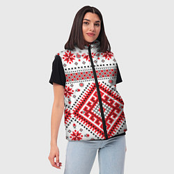 Женский жилет Удмуртская роспись, цвет: 3D-красный — фото 2