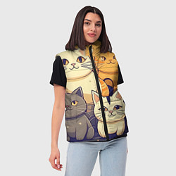 Женский жилет Кошачий принт от нейросети, цвет: 3D-черный — фото 2