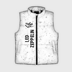 Женский жилет Led Zeppelin glitch на светлом фоне: по-вертикали, цвет: 3D-черный