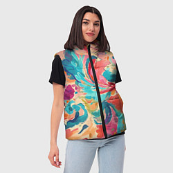 Женский жилет Акварельная абстракция, цвет: 3D-черный — фото 2