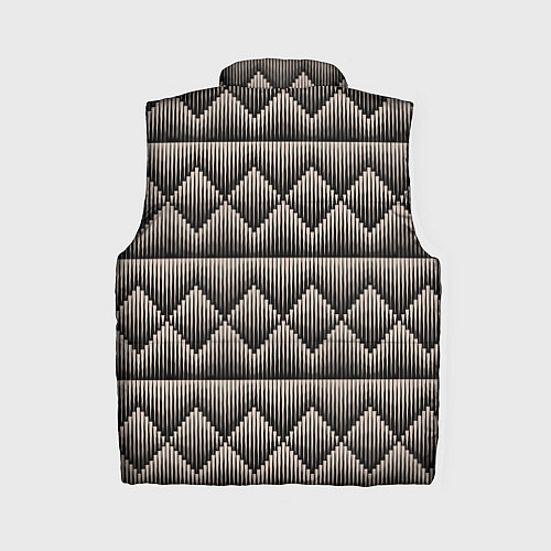 Женский жилет Объемные бежевые ромбы на черном / 3D-Красный – фото 2