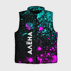 Женский жилет Алёна и неоновый герб России: по-вертикали, цвет: 3D-черный