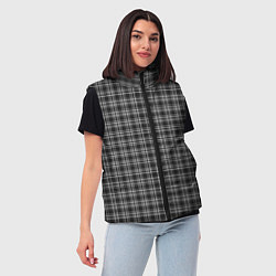 Женский жилет Черно-белая шотландка, цвет: 3D-светло-серый — фото 2