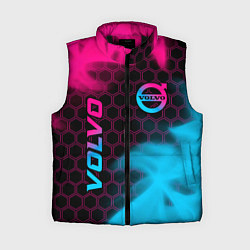 Женский жилет Volvo - neon gradient: надпись, символ, цвет: 3D-черный