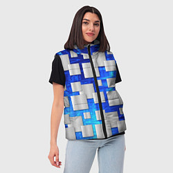 Женский жилет Стальные квадраты, цвет: 3D-черный — фото 2