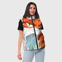 Женский жилет Рыжий хитрый мультяшный кот, цвет: 3D-черный — фото 2