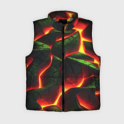 Женский жилет Зеленые плиты и лава, цвет: 3D-светло-серый
