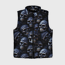 Женский жилет Черные металлические черепа