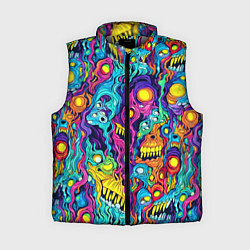 Женский жилет Кислотные психоделические черепа
