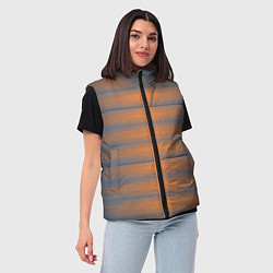 Женский жилет Полосатый закат градиент, цвет: 3D-черный — фото 2