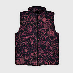 Женский жилет Цветочная тёмно-красный