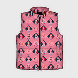 Женский жилет Розовая клеточка black pink