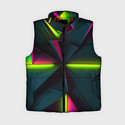 Женский жилет Зеленые неоновые плиты, цвет: 3D-красный