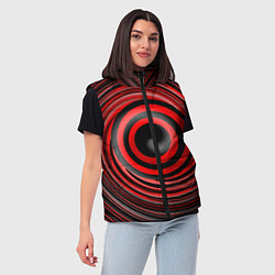 Женский жилет Красно-черный вихрь, цвет: 3D-светло-серый — фото 2