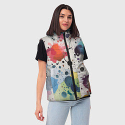 Женский жилет Colorful blots - vogue - abstraction, цвет: 3D-черный — фото 2