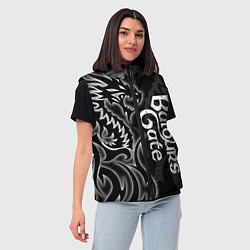 Женский жилет Балдурс гейт 3 - черный дракон, цвет: 3D-черный — фото 2