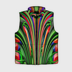 Женский жилет Зеленые прожилки, цвет: 3D-красный