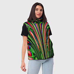 Женский жилет Зеленые прожилки, цвет: 3D-красный — фото 2