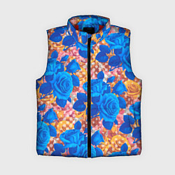 Женский жилет Цветочный разноцветный узор с розами, цвет: 3D-красный