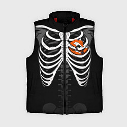 Женский жилет Скелет: ребра с лисой