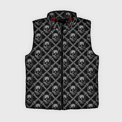 Женский жилет Черепа и кости - чёрный, цвет: 3D-красный