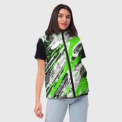 Женский жилет Спонтанные брызги зелёные, цвет: 3D-черный — фото 2