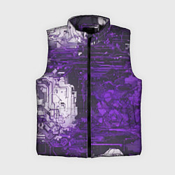 Женский жилет Киберпанк заражение фиолетовое, цвет: 3D-черный