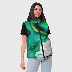 Женский жилет Жидкий изумруд в стиле арт, цвет: 3D-светло-серый — фото 2