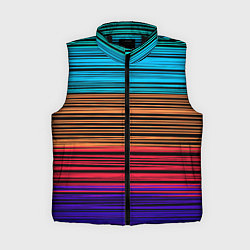 Женский жилет Разноцветные тонкие линии, цвет: 3D-черный