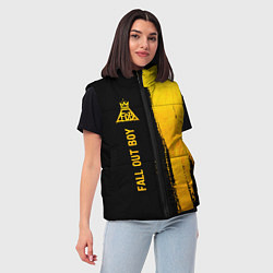 Женский жилет Fall Out Boy - gold gradient: по-вертикали, цвет: 3D-черный — фото 2