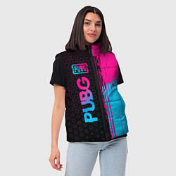 Женский жилет PUBG - neon gradient: по-вертикали, цвет: 3D-черный — фото 2