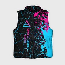 Женский жилет Thirty Seconds to Mars - neon gradient: по-вертика, цвет: 3D-черный